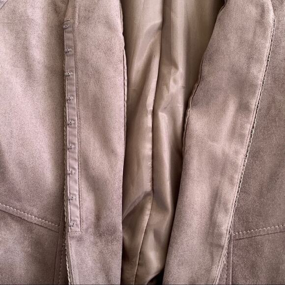 Next Jacket Suede Lavender Open Front Jacket Coat Size 10 Petite by Next - Picture 14 of 15